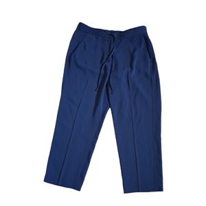 Talbots Navy Blue Paper Bag Styled Cropped Pant
